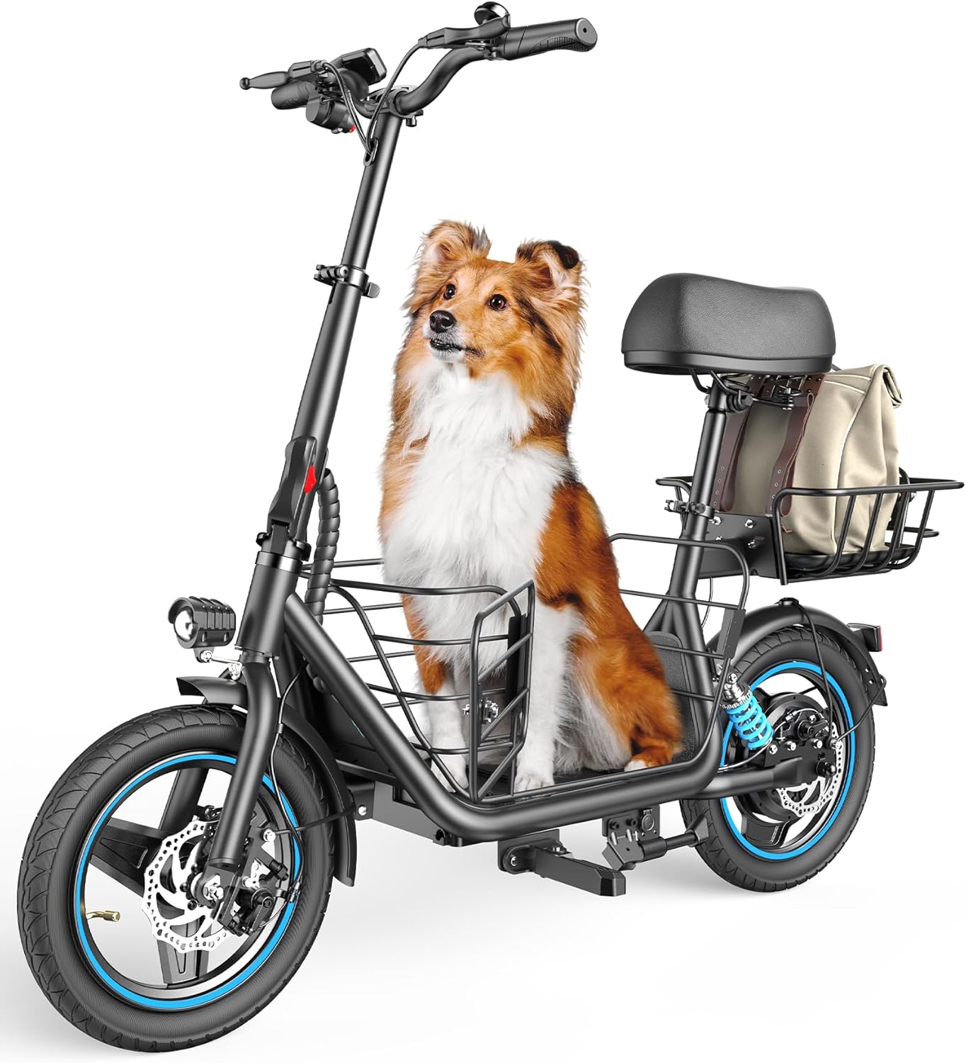 Gyroor Adults Electric Scooter with Large Middle Basket