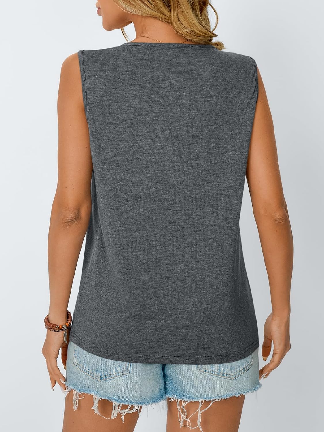 Womens Loose Fit Casual Flowy Tank Tops Trendy Sleeveless Summer Tops