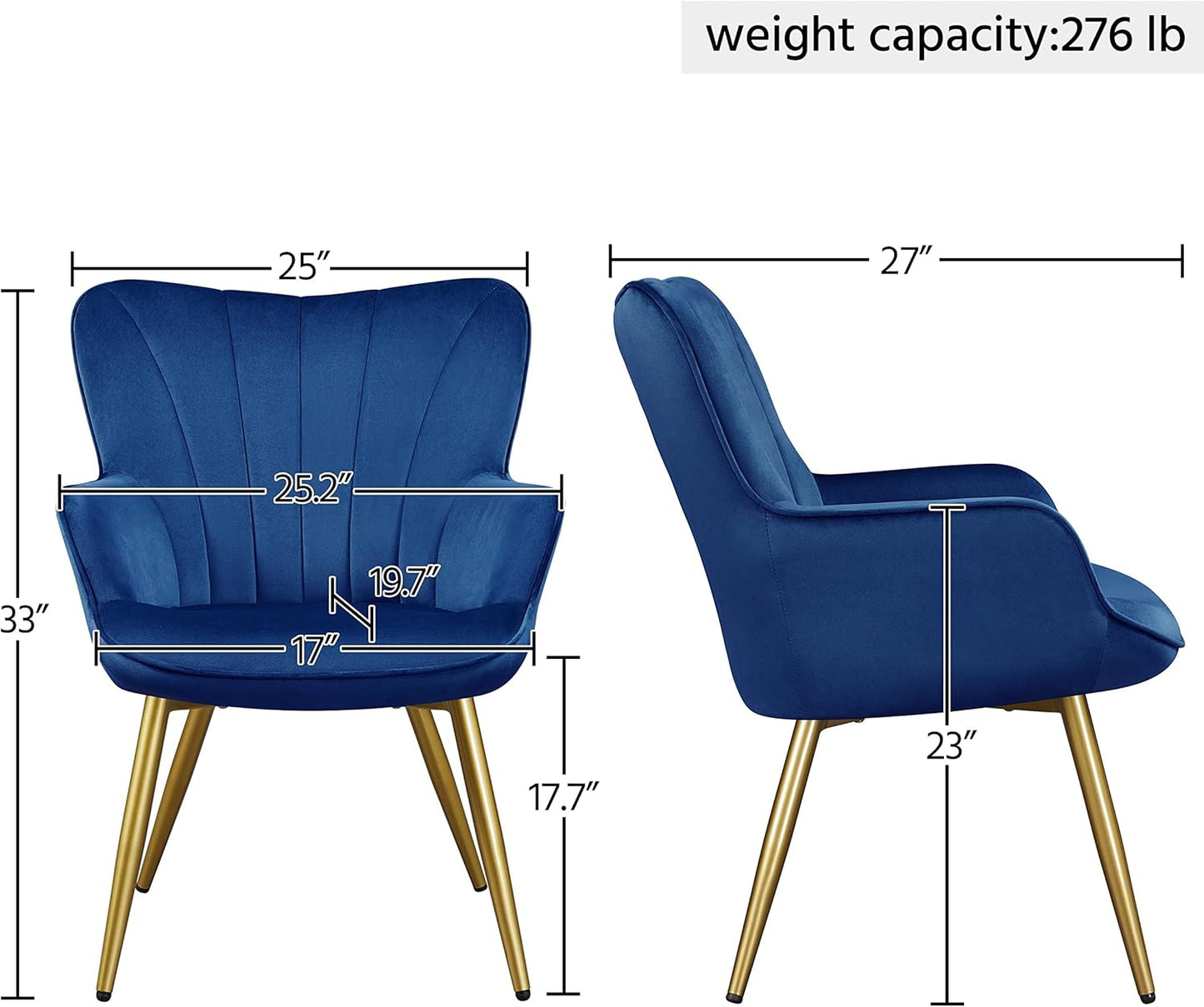 Yaheetech PU Leather Armchair Modern Accent Chair with Metal Legs