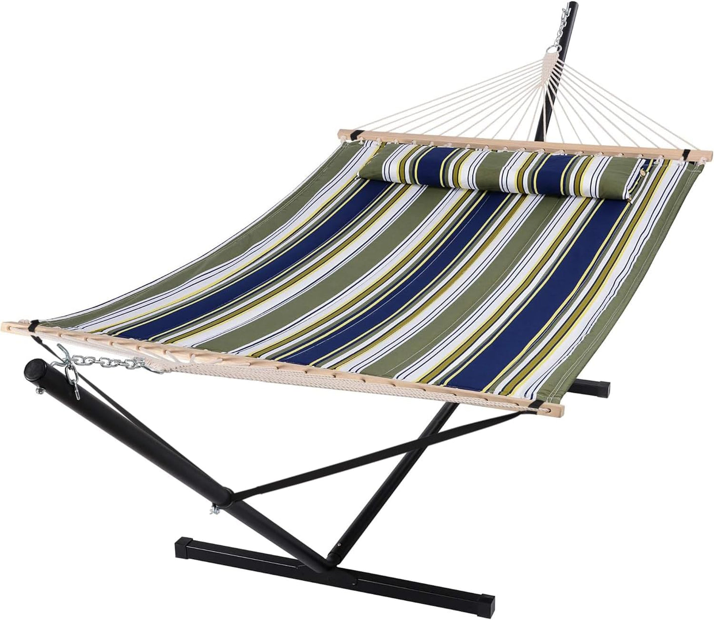 2 Person Hammock with Stand Heavy Duty Portable Dark Grey
