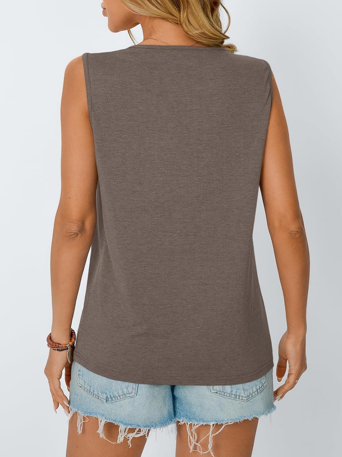 Womens Loose Fit Casual Flowy Tank Tops Trendy Sleeveless Summer Tops