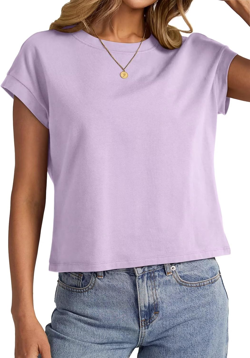 Womens Cap Sleeve Crop Tops Cotton T Shirts