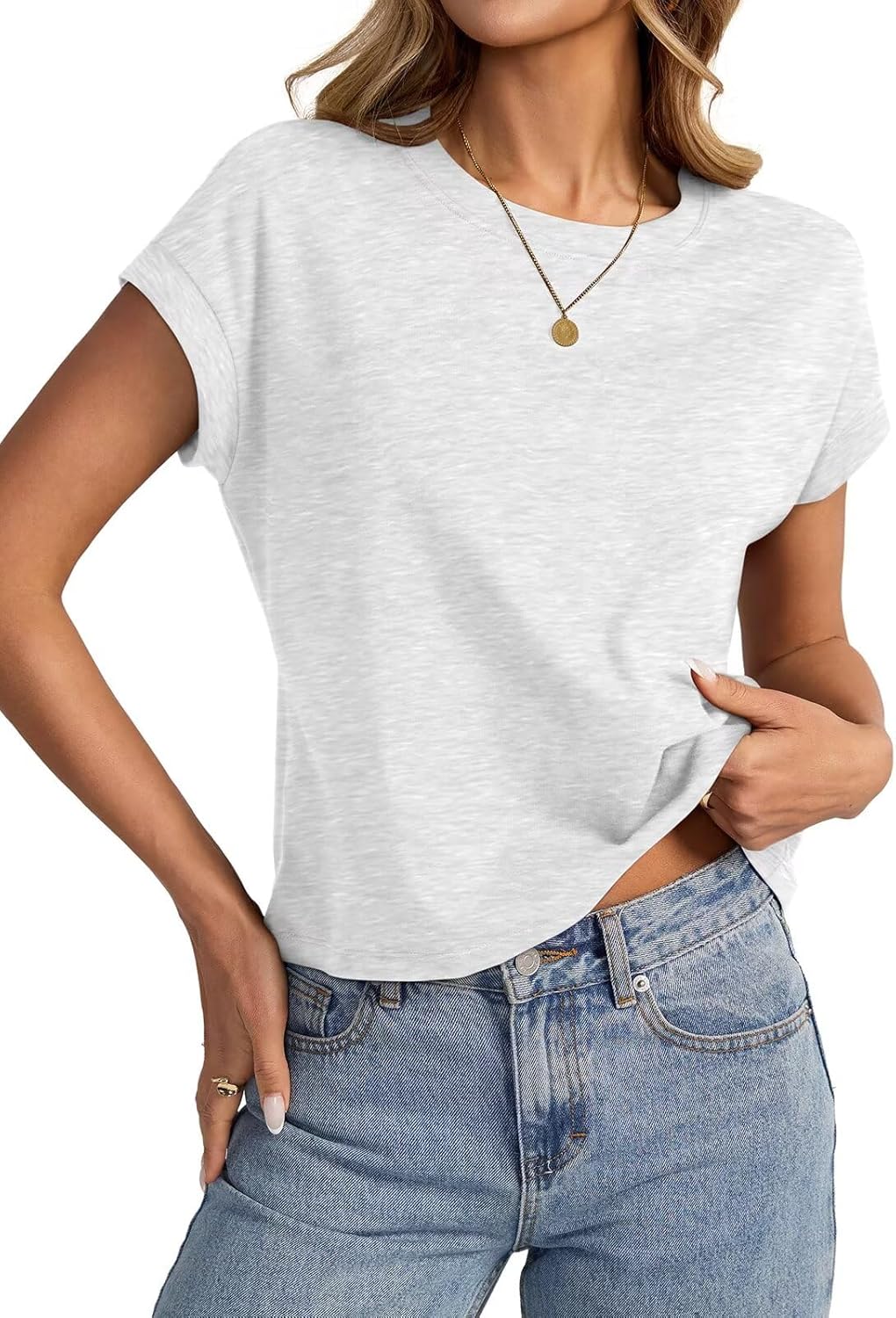 Womens Cap Sleeve Crop Tops Cotton T Shirts