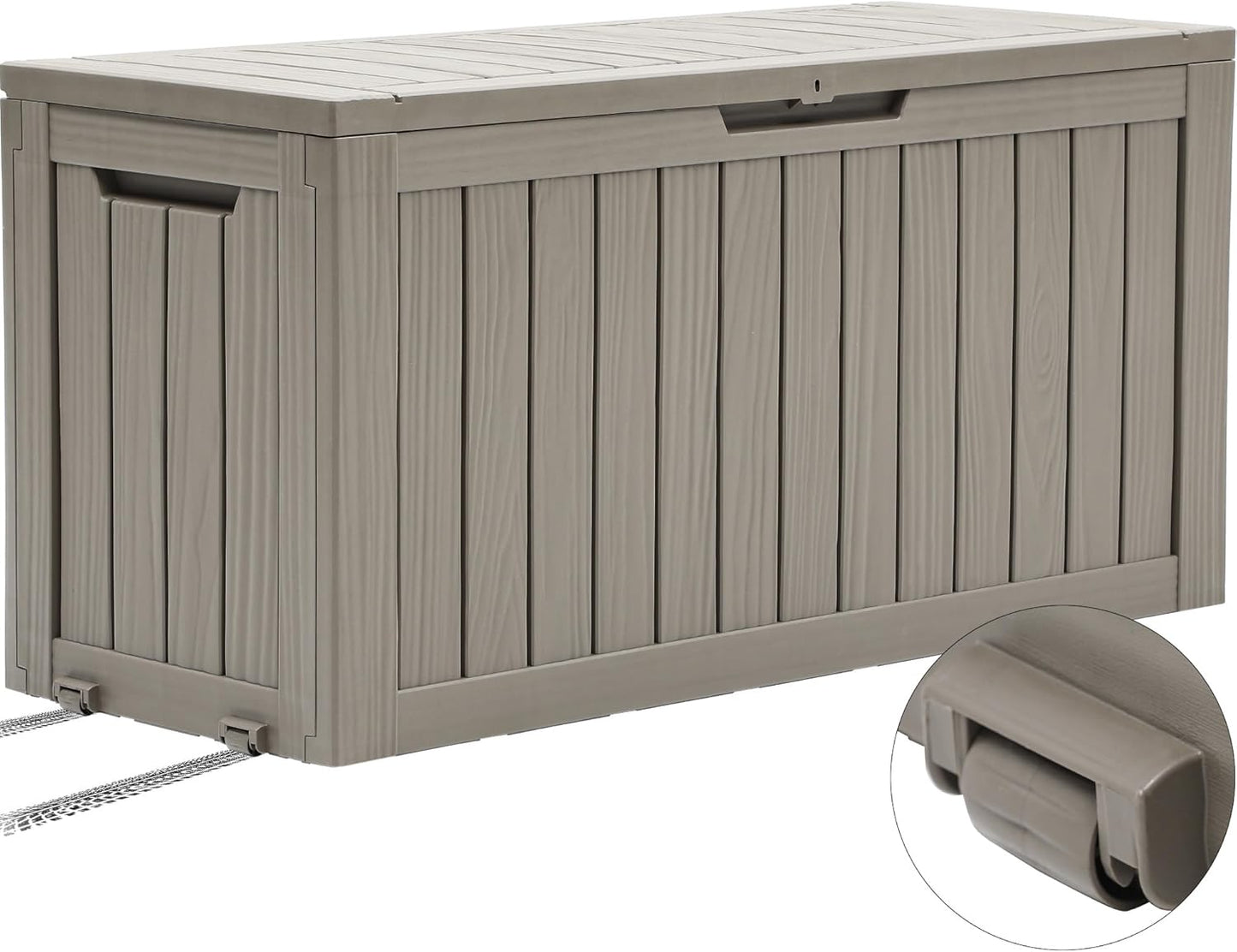 YITAHOME 120 Gallon Large Deck Box Upgraded Resin Outdoor Storage Boxes