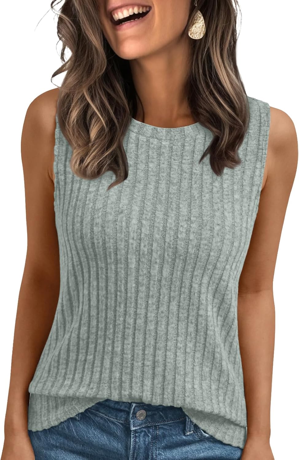 Womens Tank Tops Sleeveless Tunic Summer Basic Soft Casual Trendy Vacation Outfits