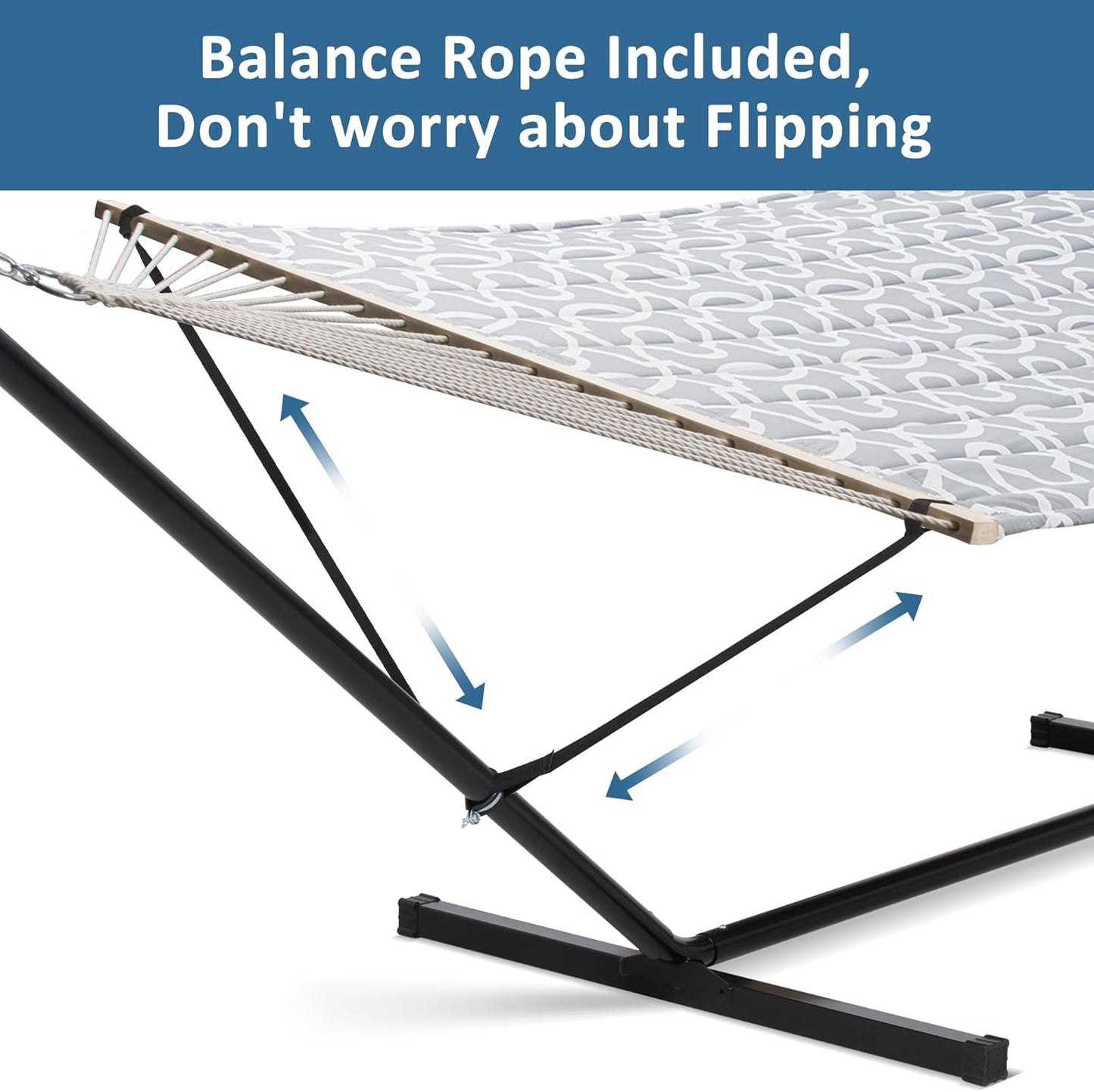 2 Person Hammock with Stand Heavy Duty Portable Dark Grey