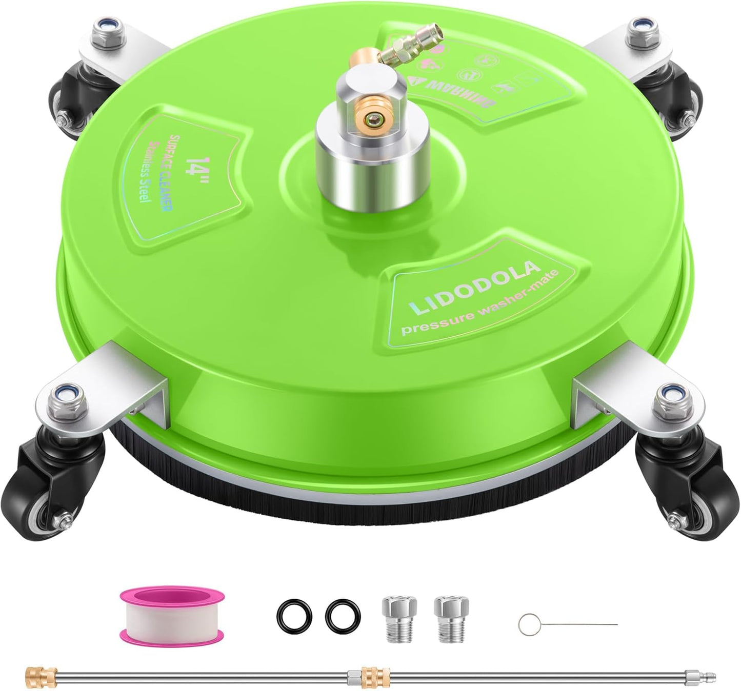 14" Pressure Washer Surface Cleaner with 4 Wheels