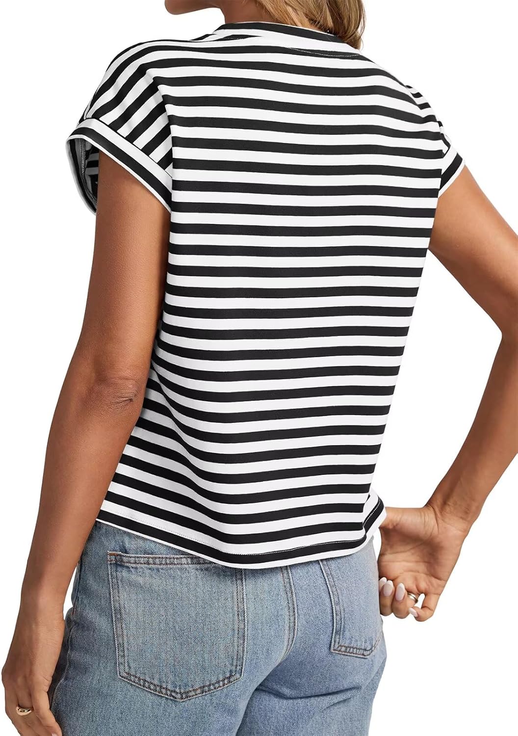 Womens Cap Sleeve Crop Tops Cotton T Shirts