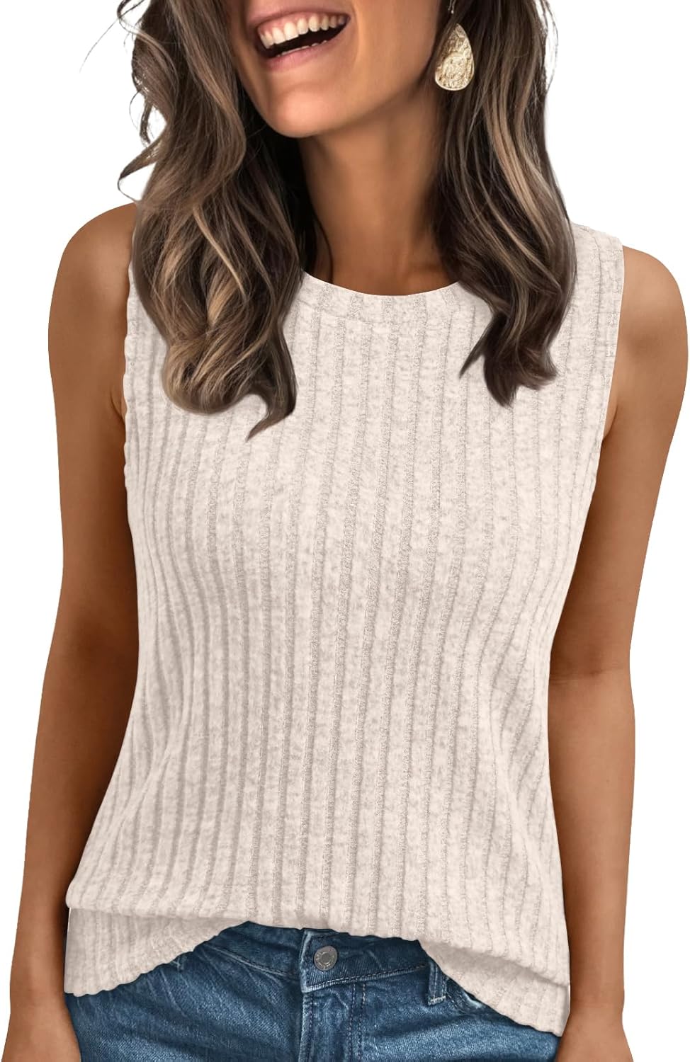 Womens Tank Tops Sleeveless Tunic Summer Basic Soft Casual Trendy Vacation Outfits