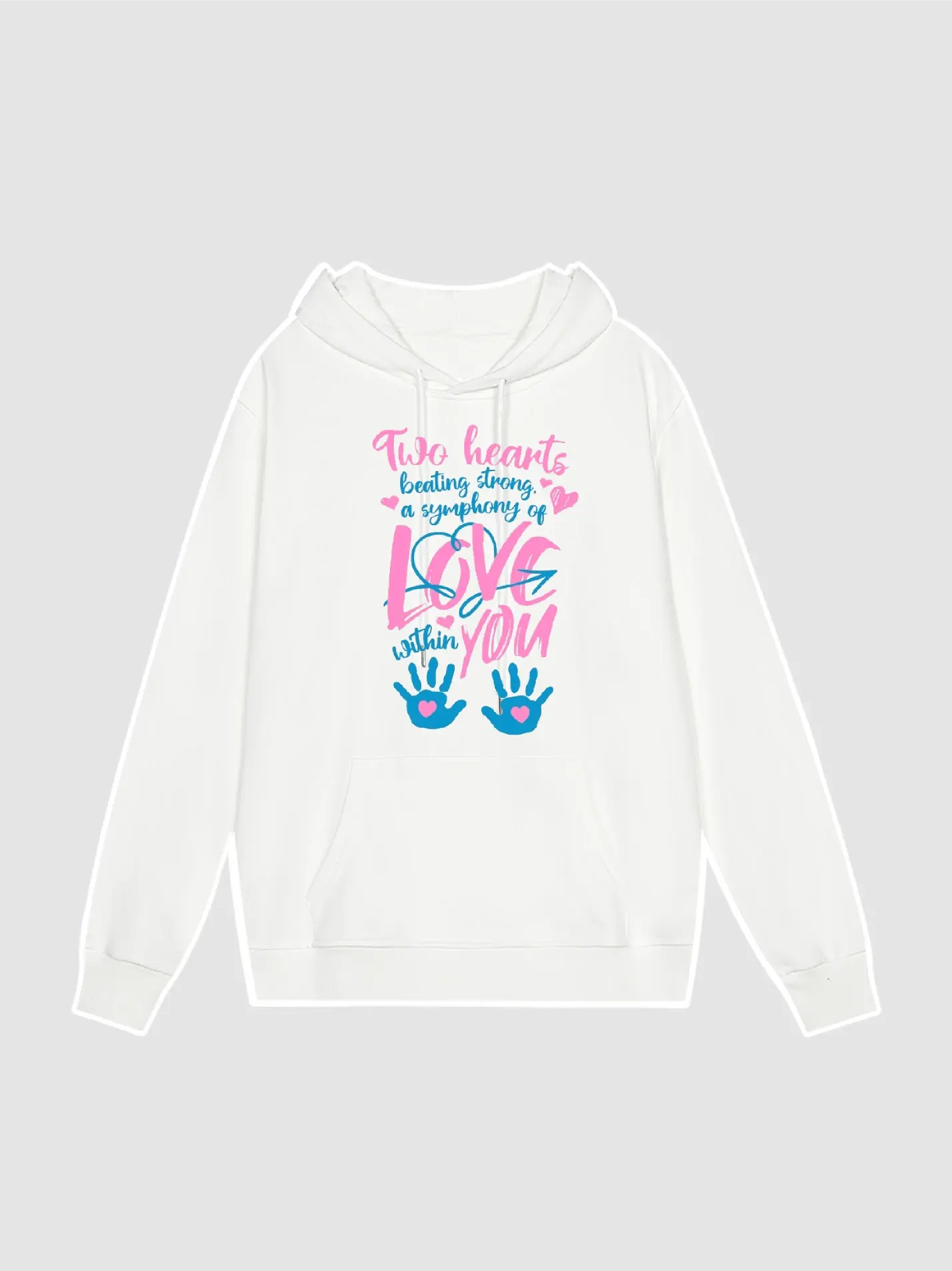 Two Hearts Beating Strong Graphic Hoodie