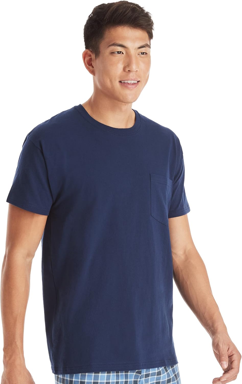 Men's Pocket Undershirt Cotton Crew Neck T-Shirt Aesthetic Clothes
