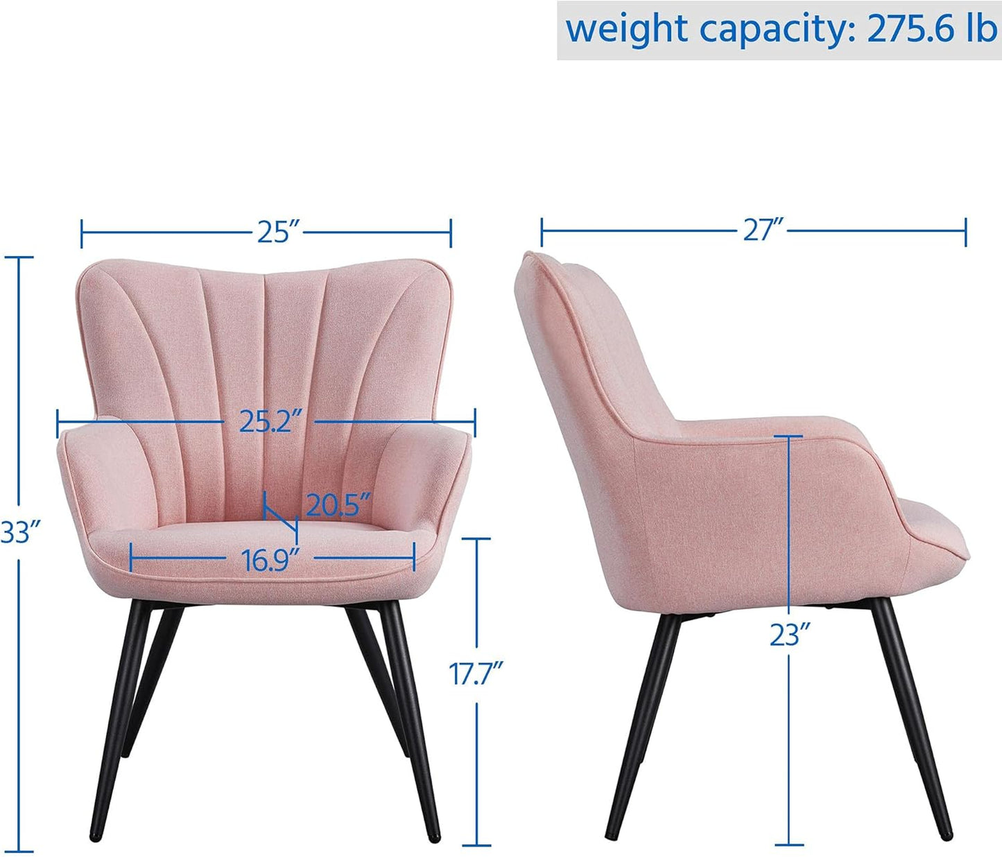 Yaheetech PU Leather Armchair Modern Accent Chair with Metal Legs