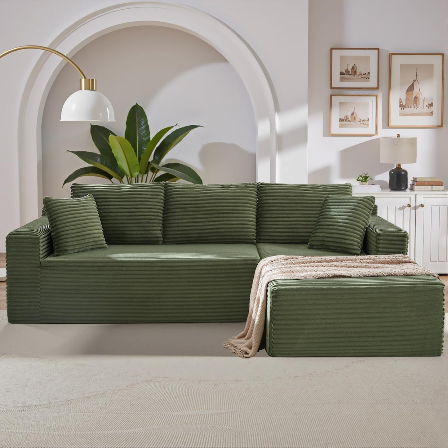 105 Inch Cloud Sectional Couch with Deep Seat