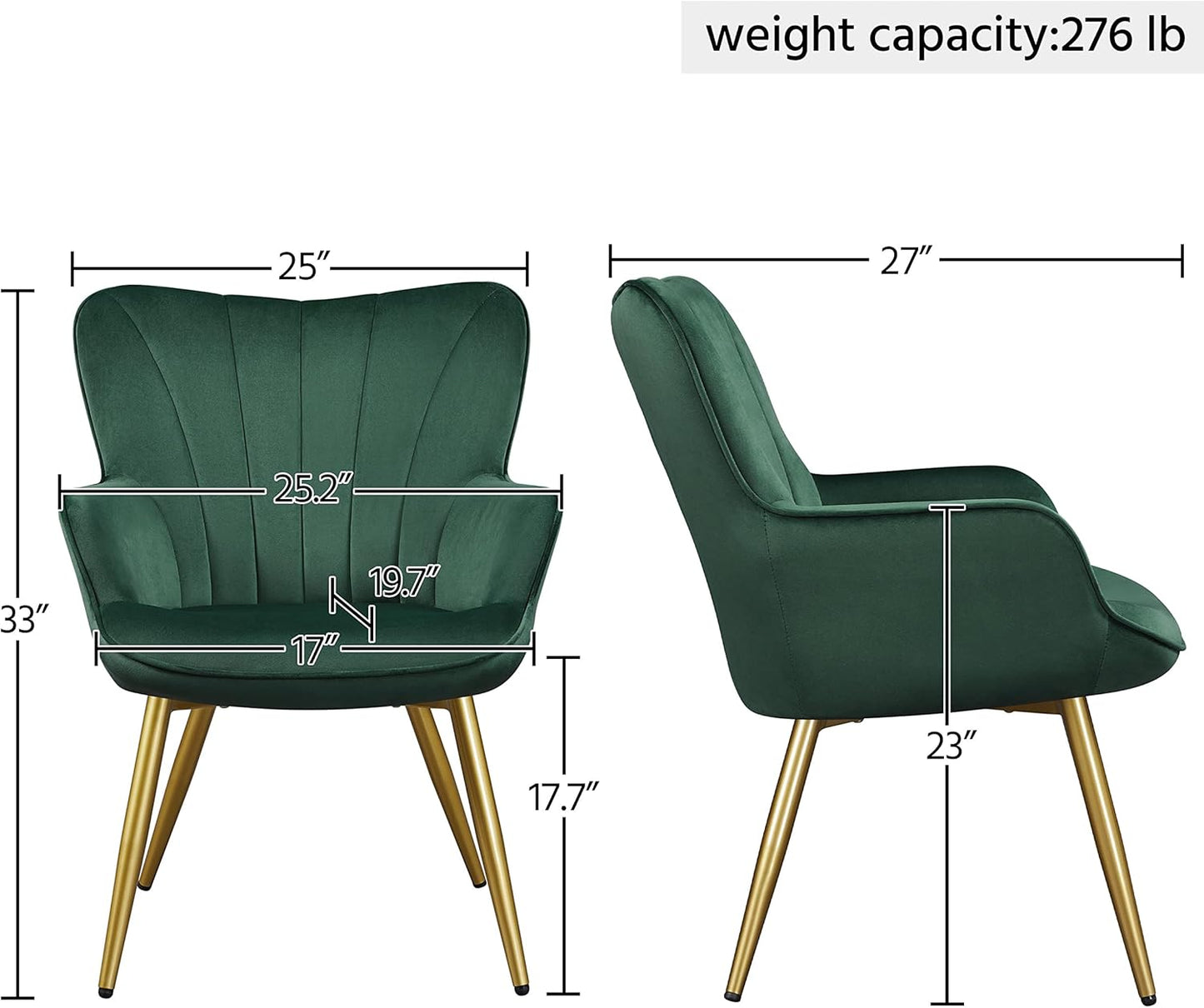 Yaheetech PU Leather Armchair Modern Accent Chair with Metal Legs