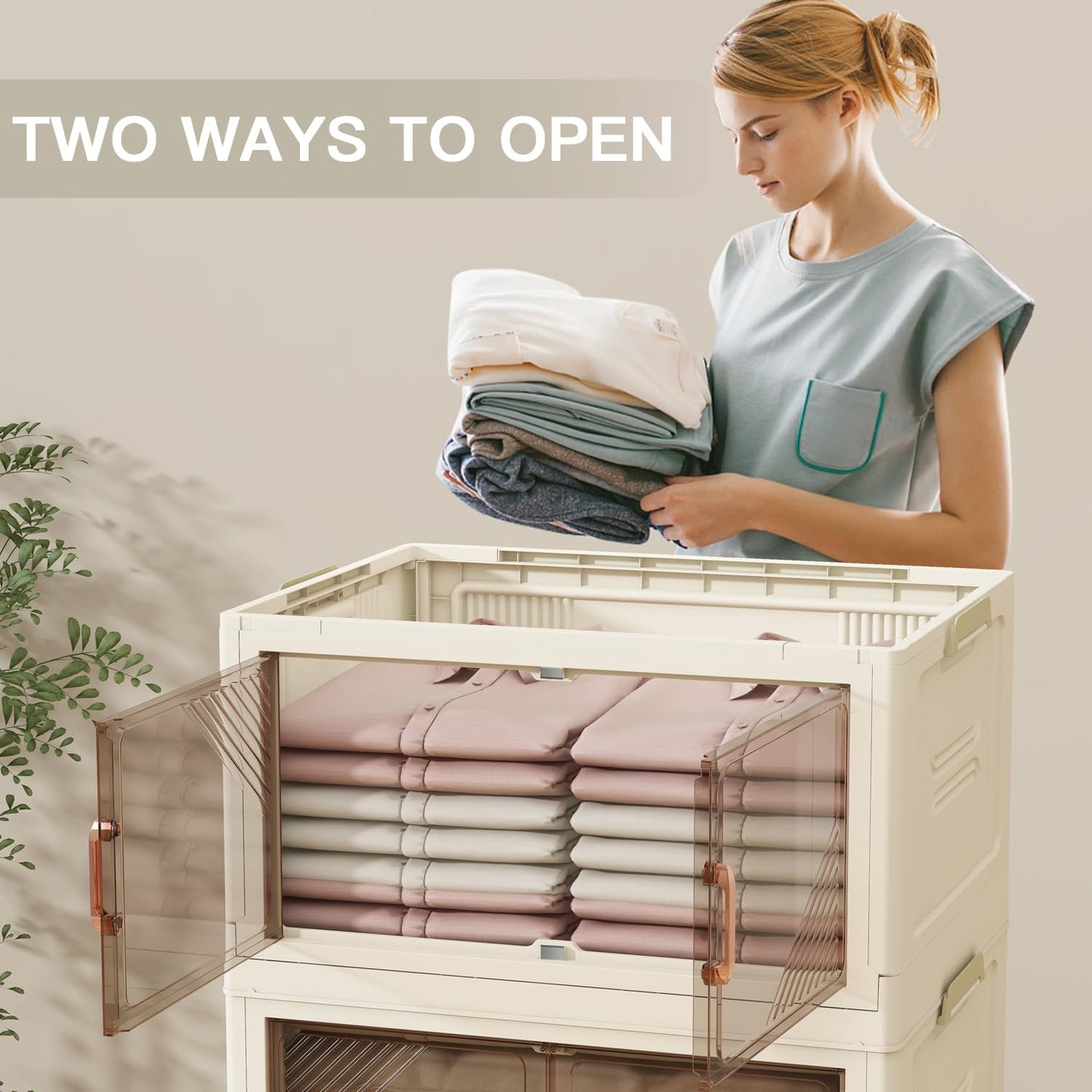 23 Gal Stackable Storage Bins with Lids and Wheels 5 Pack