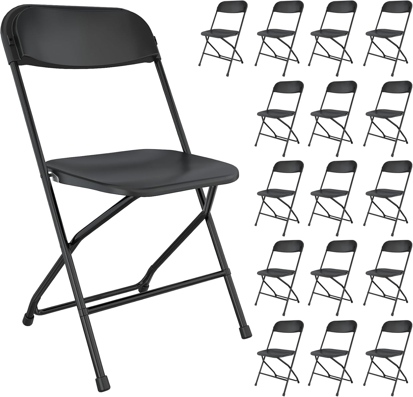 10 Pack White Folding Chairs Portable Party Chairs