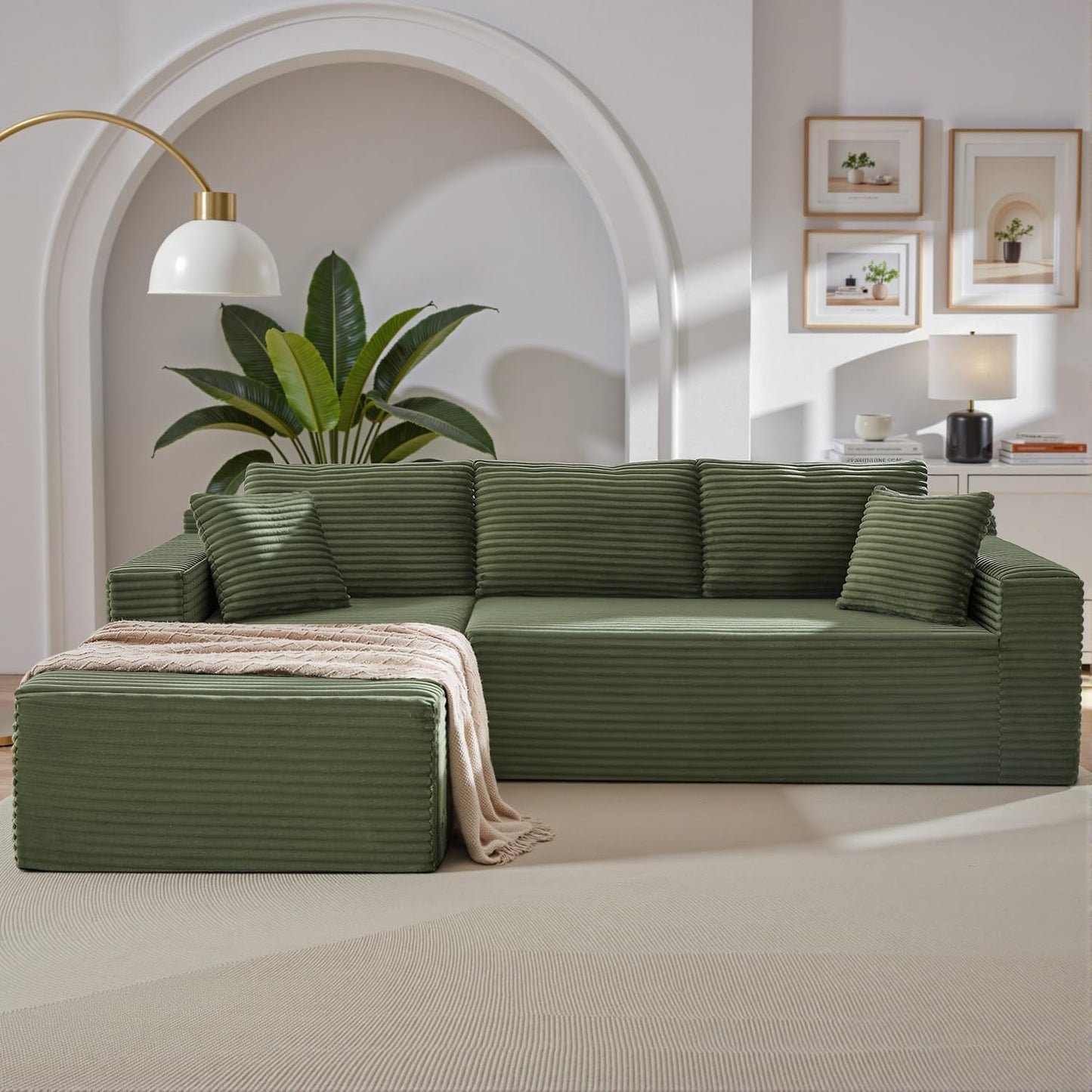 105 Inch Cloud Sectional Couch with Deep Seat