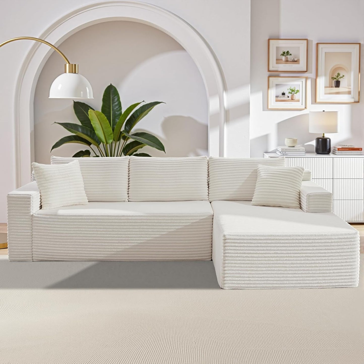 105 Inch Cloud Sectional Couch with Deep Seat