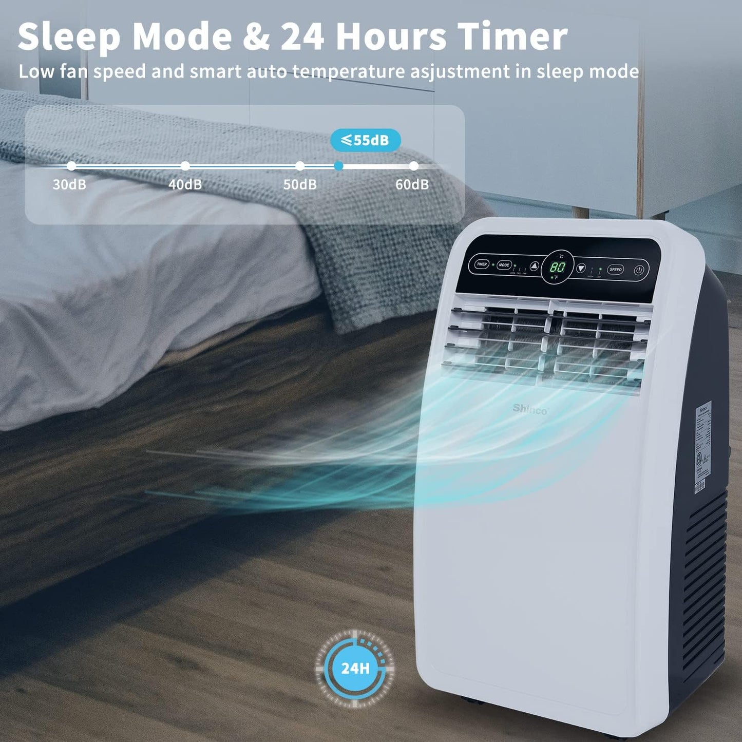 10,000 BTU Portable AC Wi-Fi Dehumidifier Fan Timer for 300 Sq.Ft with Window Kit