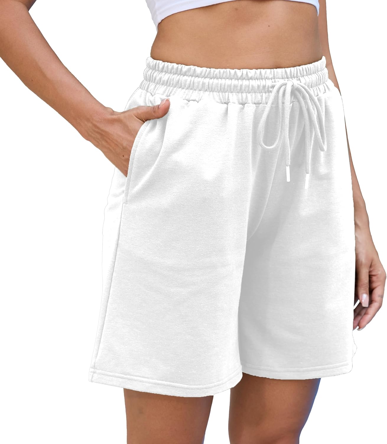 Womens Athletic Shorts Jogger Sweat Summer Loose Drawstring Bermuda Shorts with Pockets