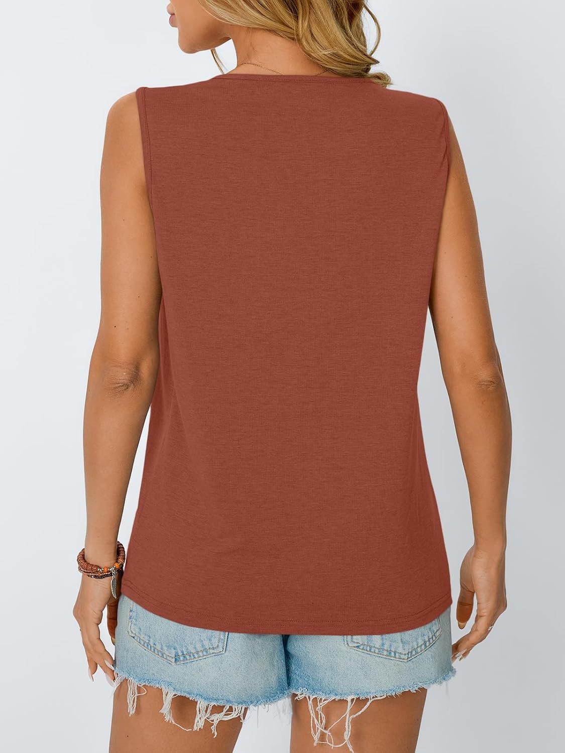 Womens Loose Fit Casual Flowy Tank Tops Trendy Sleeveless Summer Tops