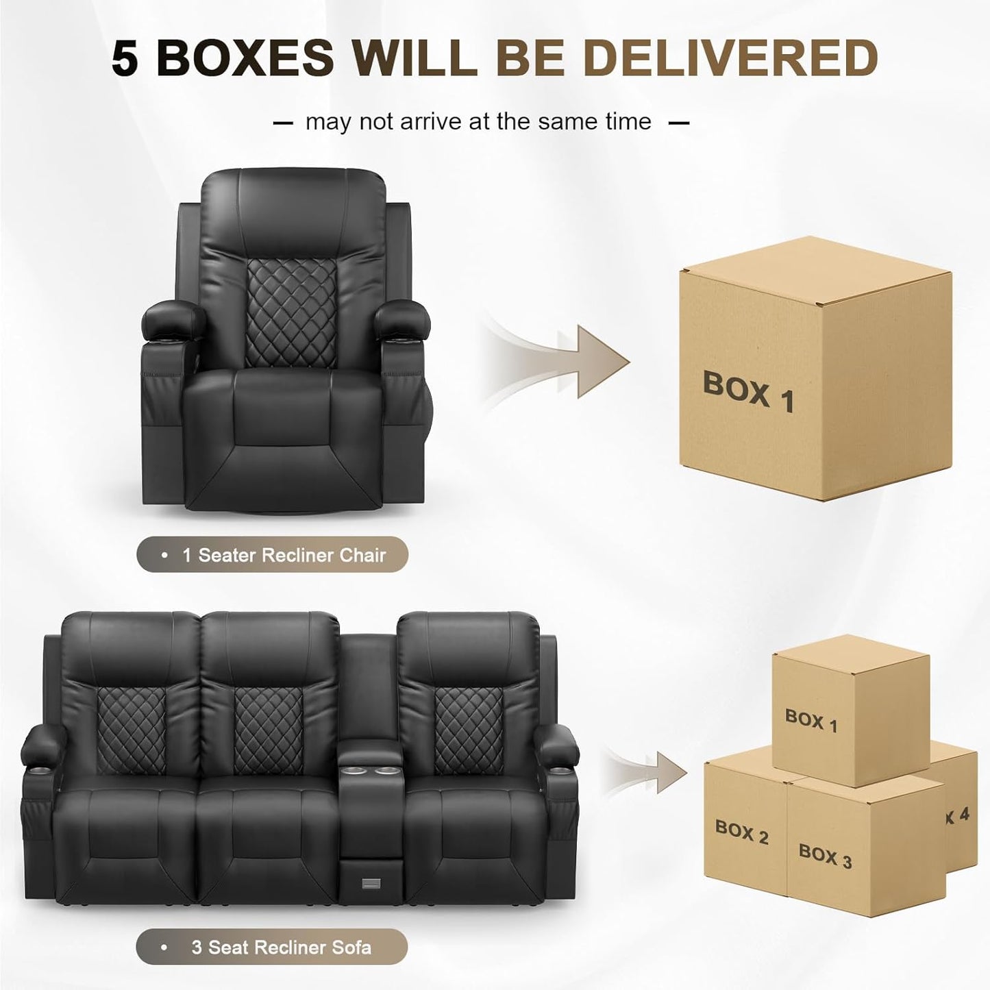 YONISEE 3 Seat Recliner Sofa, Large Reclining Sofa with Storage Console, Manual Reclining Chair with USB Ports, 2 Cell Phone Holder, 3 Seater Loveseat Recliner Couch for Living Room