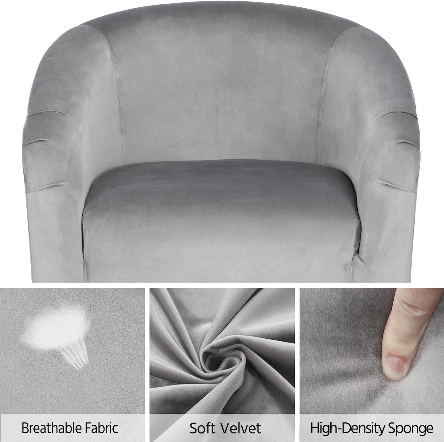Yaheetech Accent Barrel Chair Boucle Fabric Club Chair