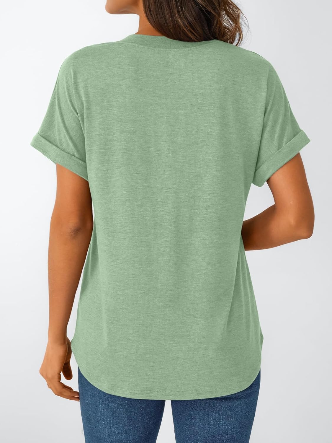 Women's Short Sleeve Shirts Henley Dressy Casual Summer Tops