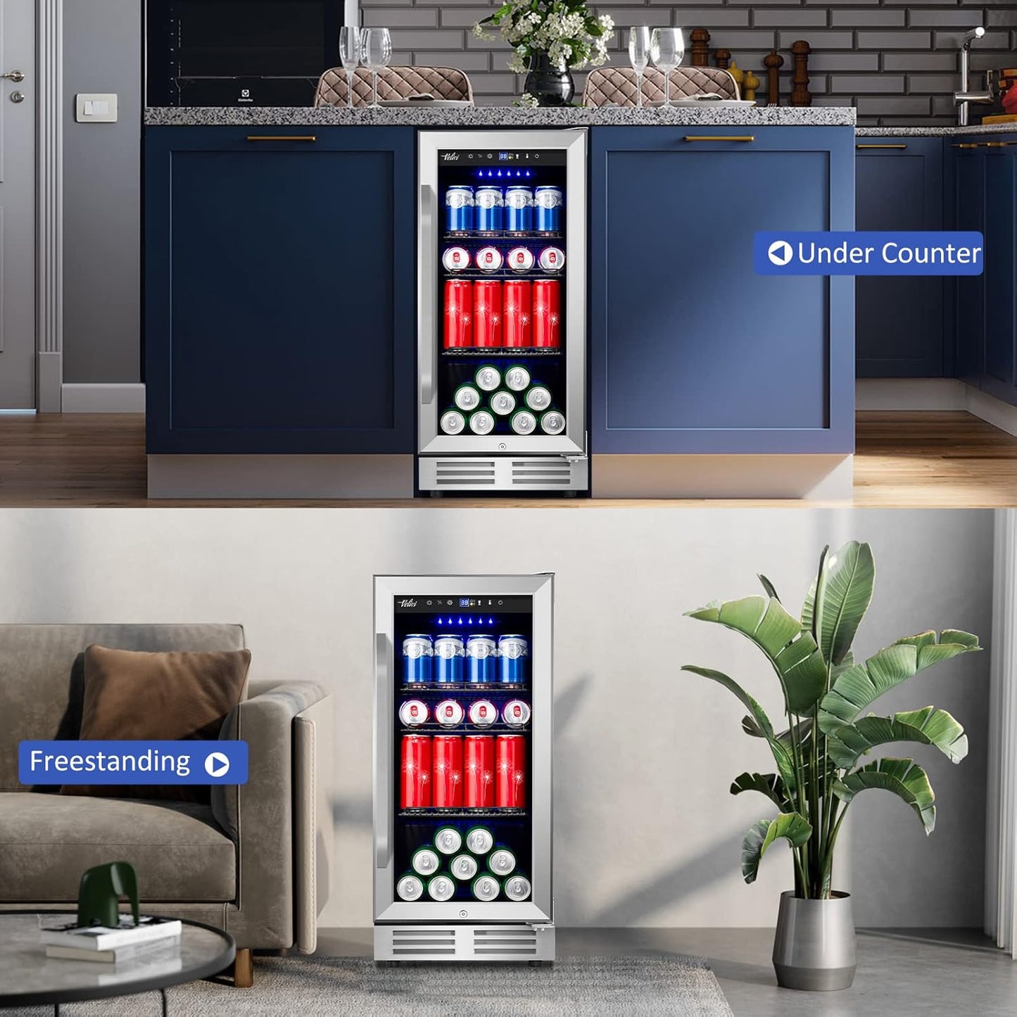 24 Inch Beverage Refrigerator Outdoor Under Counter Beverage Cooler for Patio