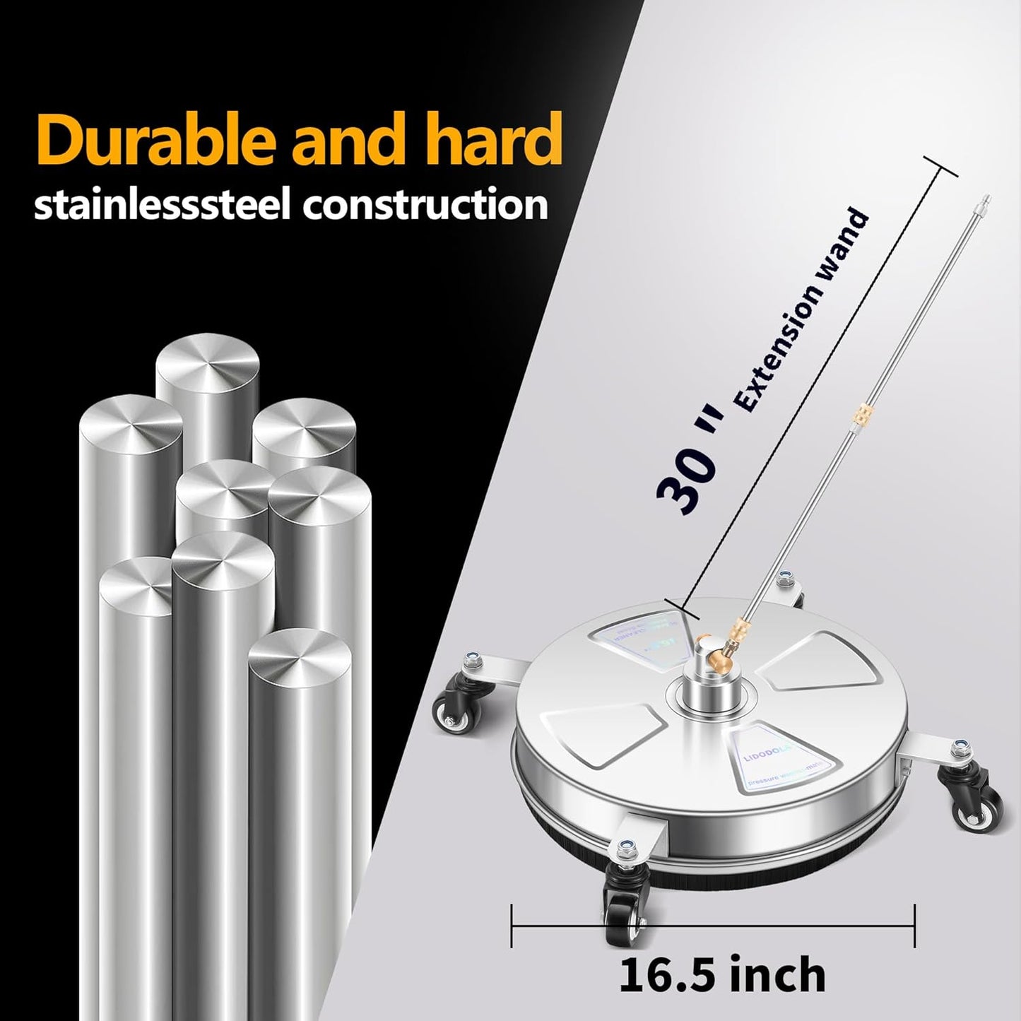 14" Pressure Washer Surface Cleaner with 4 Wheels