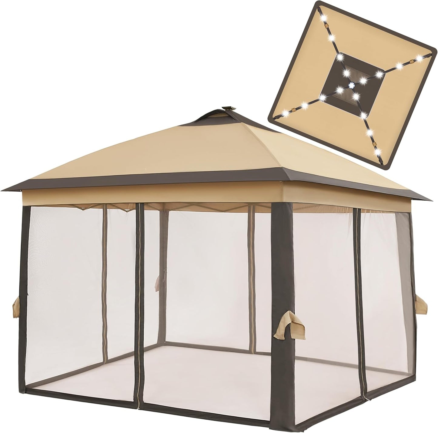 11x11 Pop Up Gazebo Canopy Tent with Mesh Netting and Sandbags