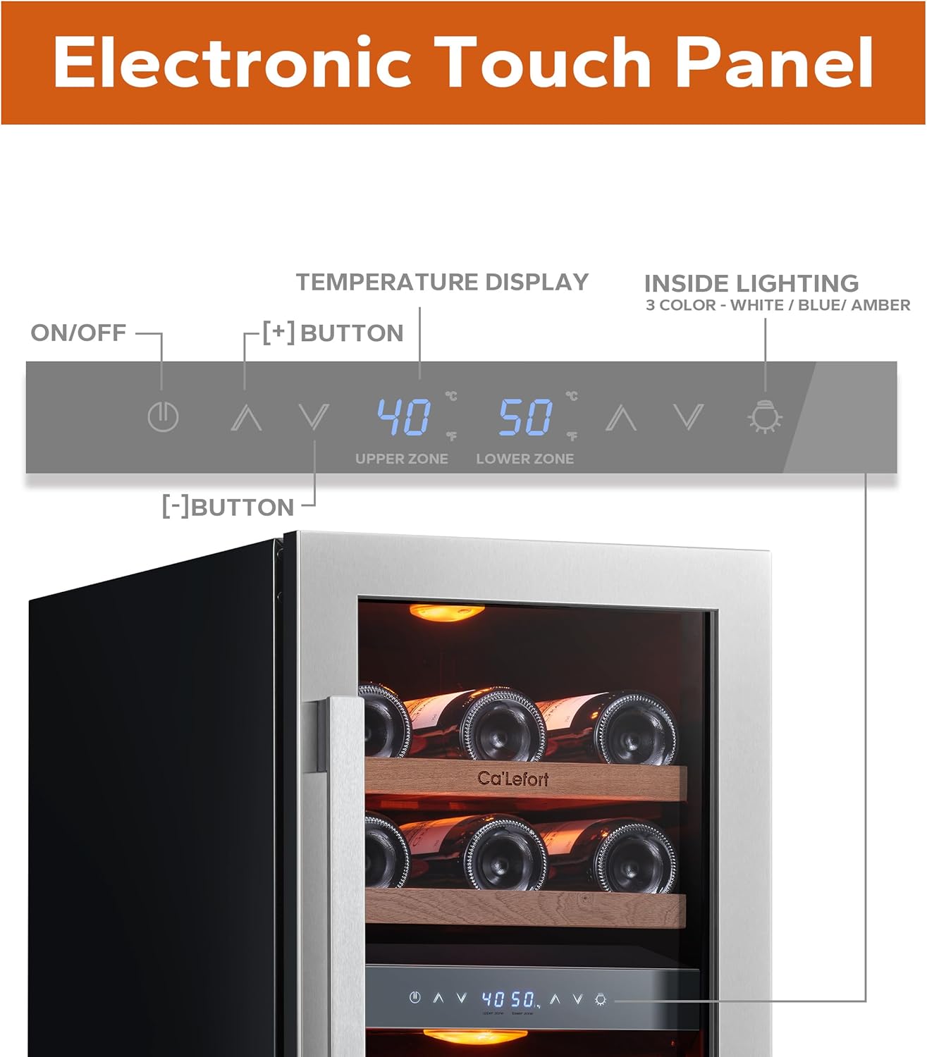 24 Inch Wine Fridge 54 Bottle Wine Cooler Refrigerator