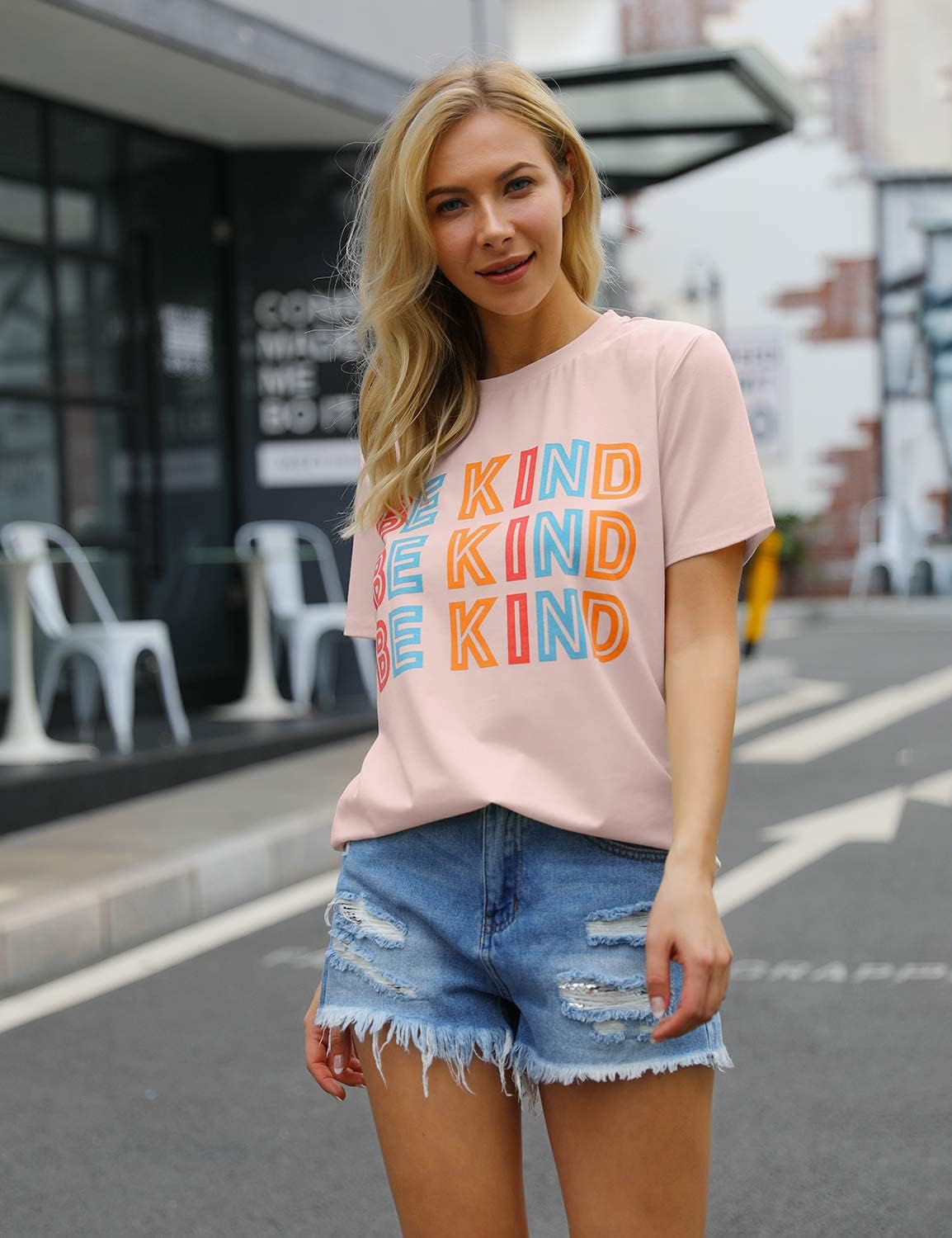 Womens Be Kind Shirt Short Sleeve Graphic Tees