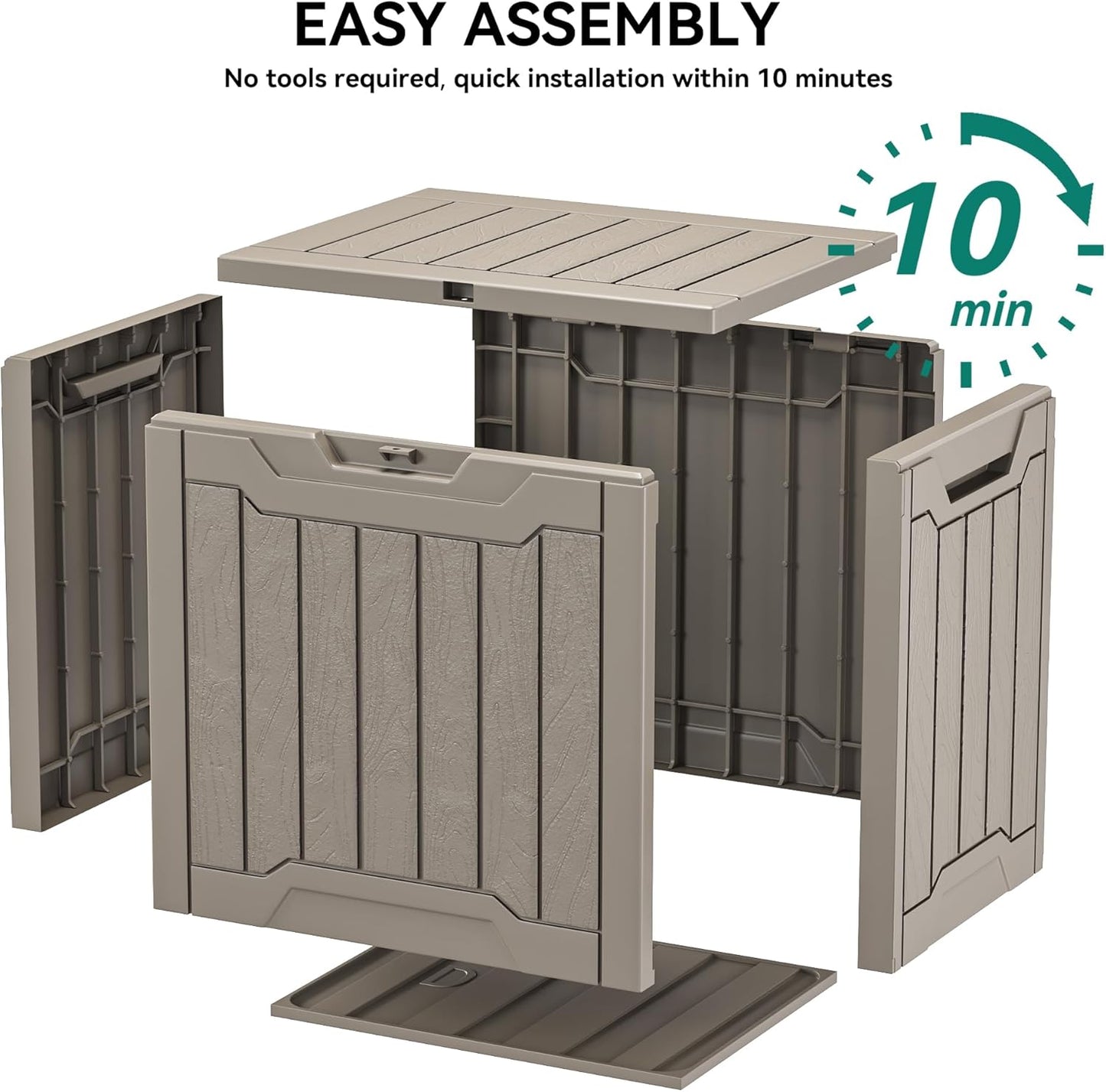 YITAHOME 120 Gallon Large Deck Box Upgraded Resin Outdoor Storage Boxes