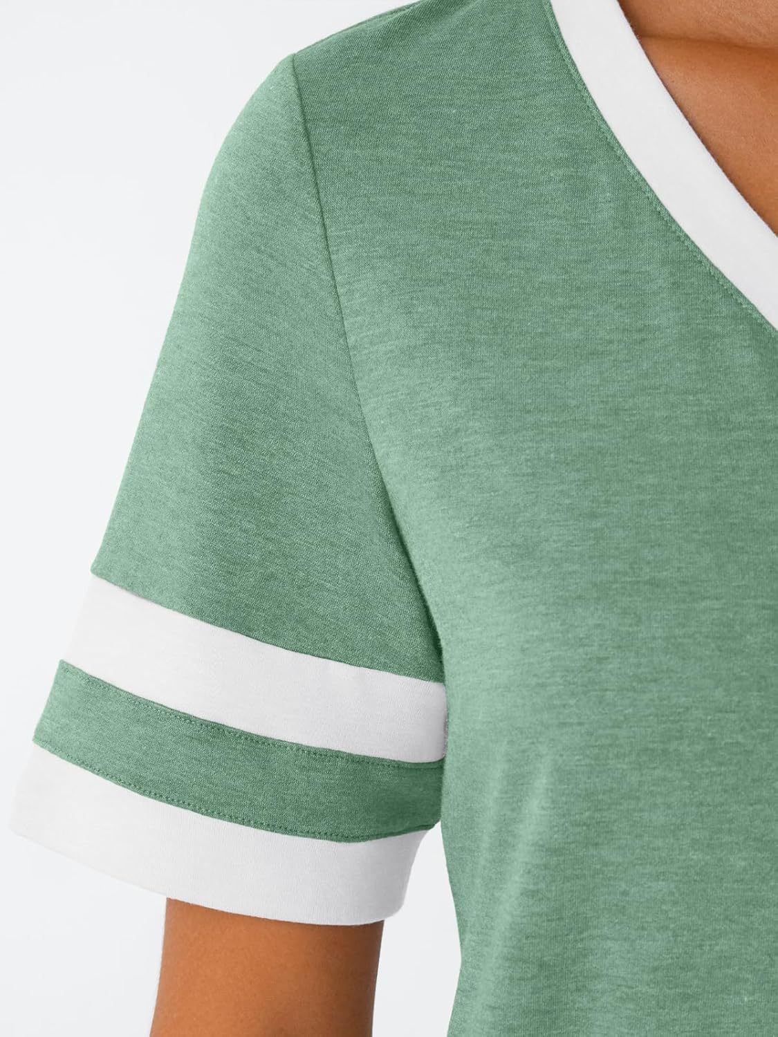 Women's Short Sleeve V Neck T Shirts Trendy Casual Spring Tops