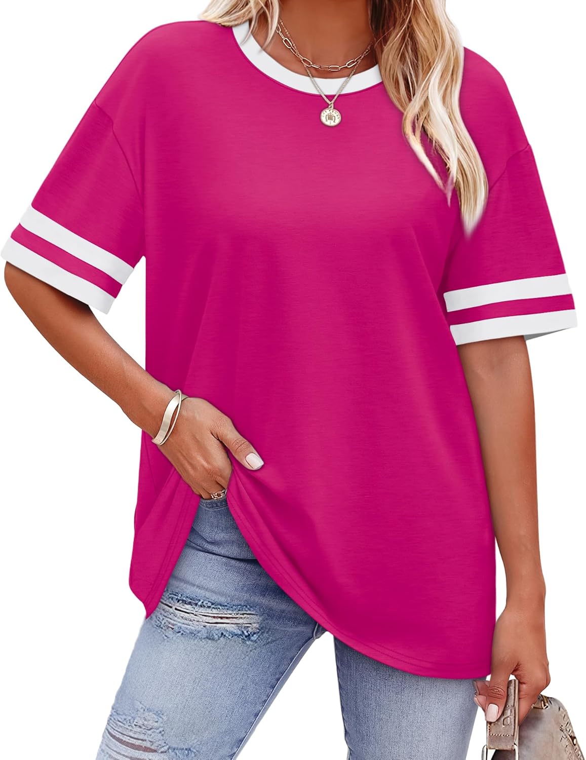 Womens T Shirts Loose Fit Short Sleeve Tees