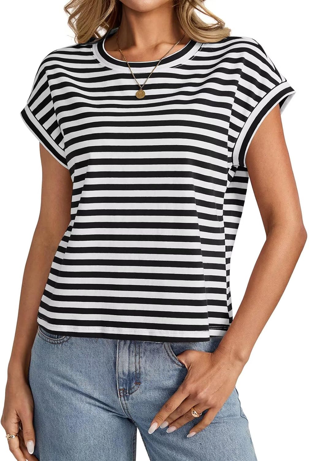 Womens Cap Sleeve Crop Tops Cotton T Shirts