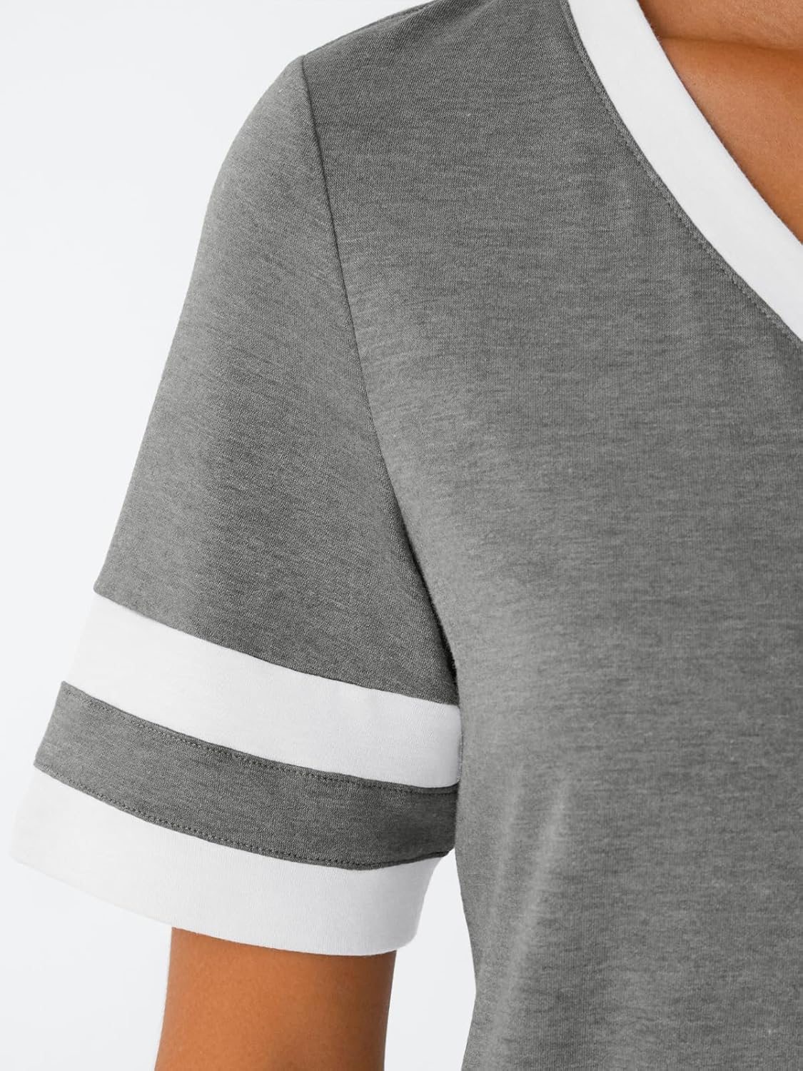 Women's Short Sleeve V Neck T Shirts Trendy Casual Spring Tops
