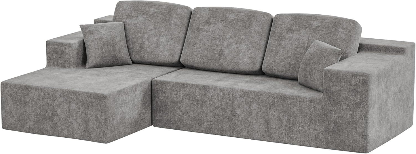 108" Modular Sectional Sofa Boneless Couch with L-Shape Chaise