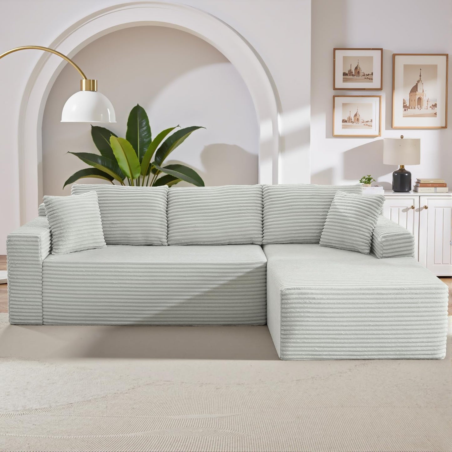 105 Inch Cloud Sectional Couch with Deep Seat