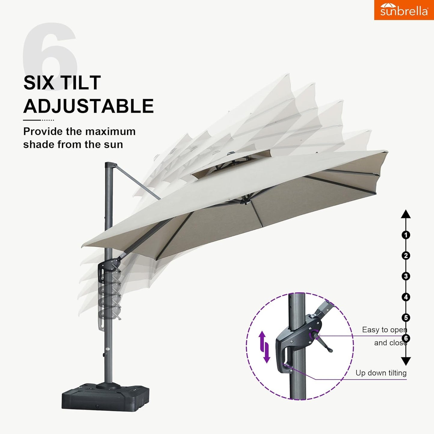 12ft Patio Umbrella with Base Large Outdoor Square Umbrella