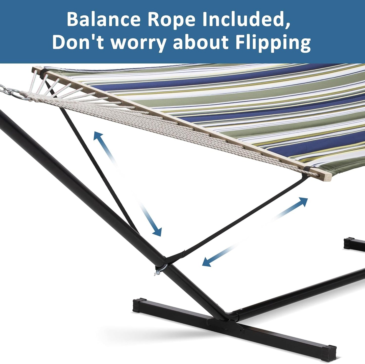 2 Person Hammock with Stand Heavy Duty Portable Dark Grey