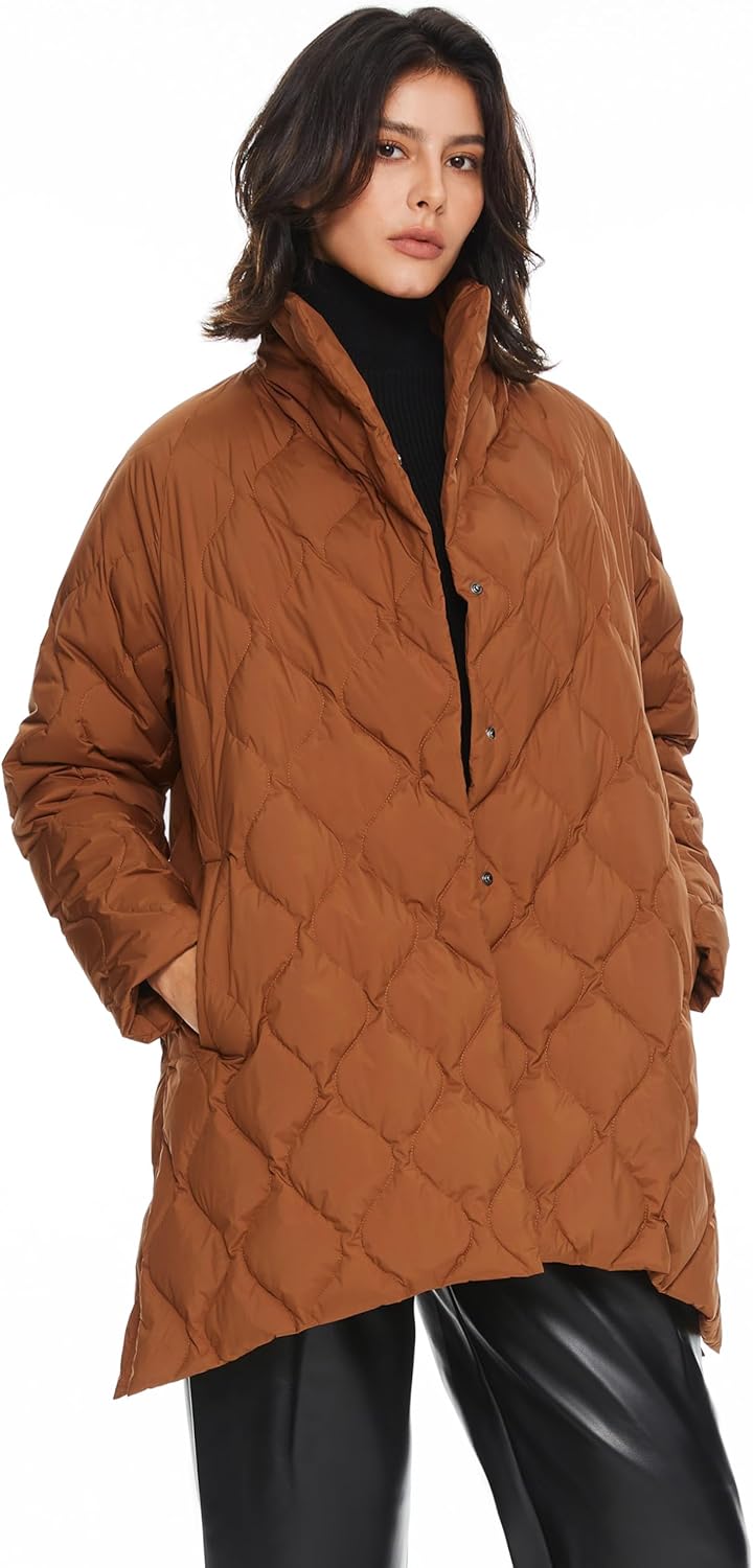 Women’s Oversized Quilted Down Jacket Lightweight Puffer Coat