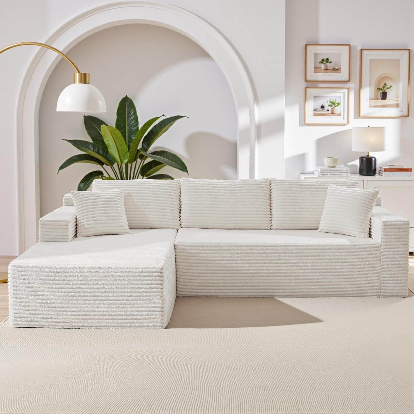 105 Inch Cloud Sectional Couch with Deep Seat