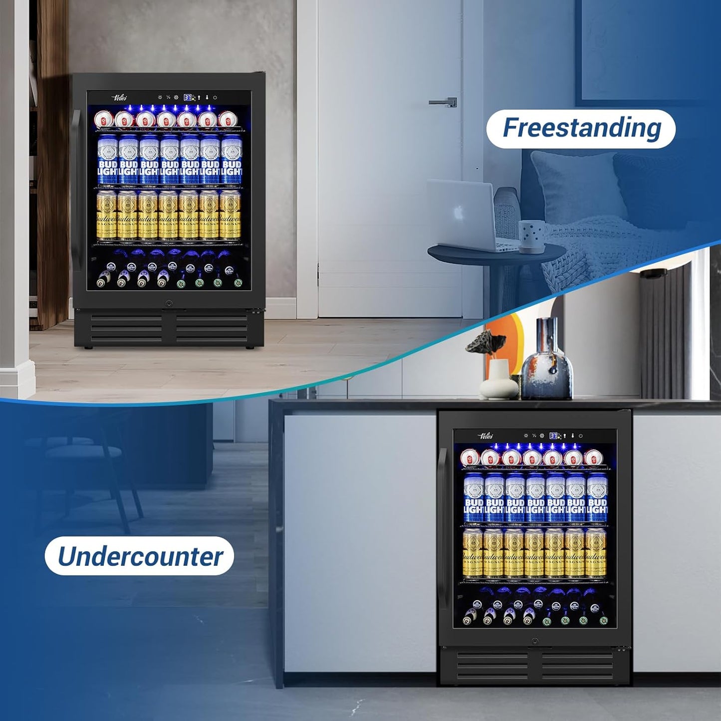 24 Inch Beverage Refrigerator Outdoor Under Counter Beverage Cooler for Patio
