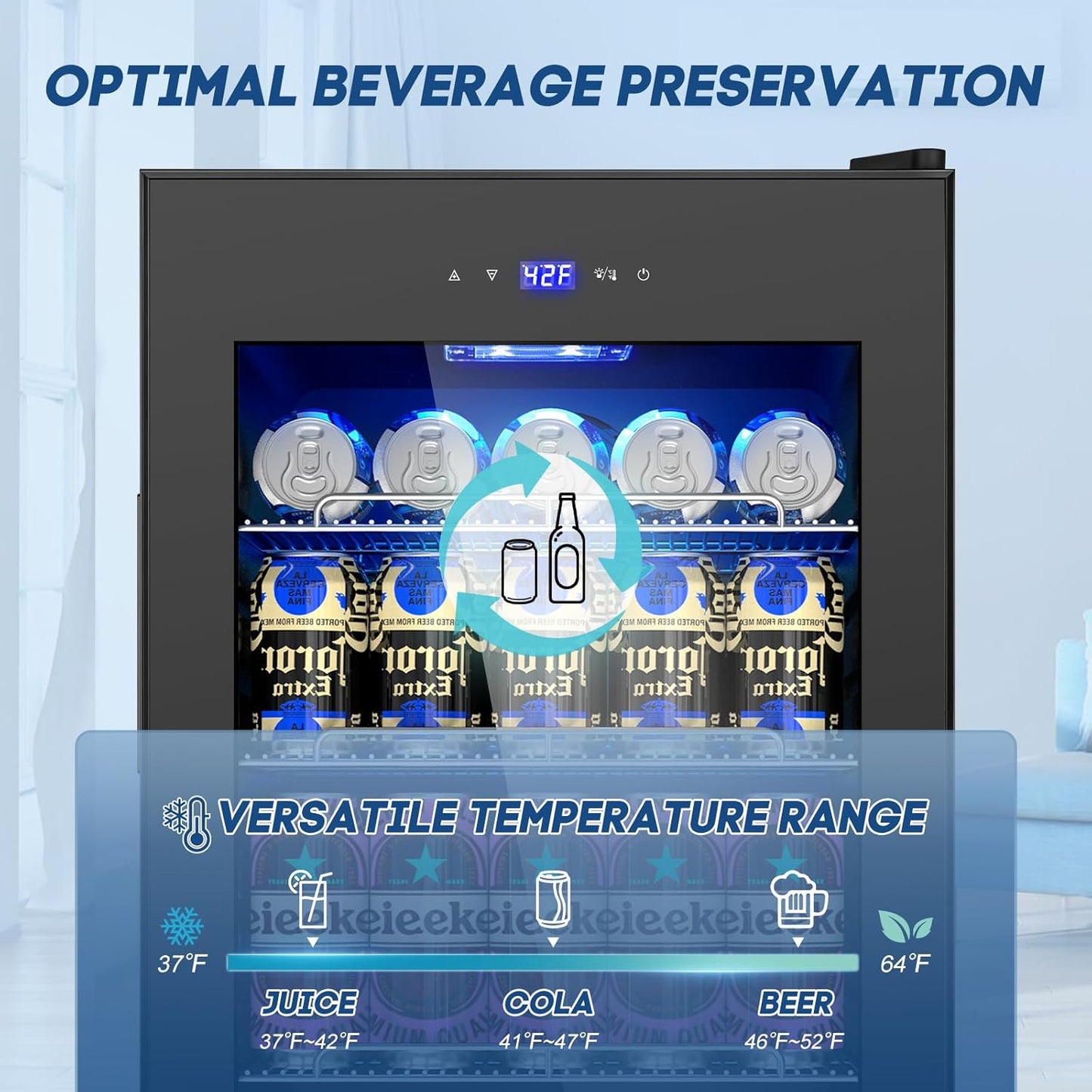 24 Inch Beverage Refrigerator Outdoor Under Counter Beverage Cooler for Patio