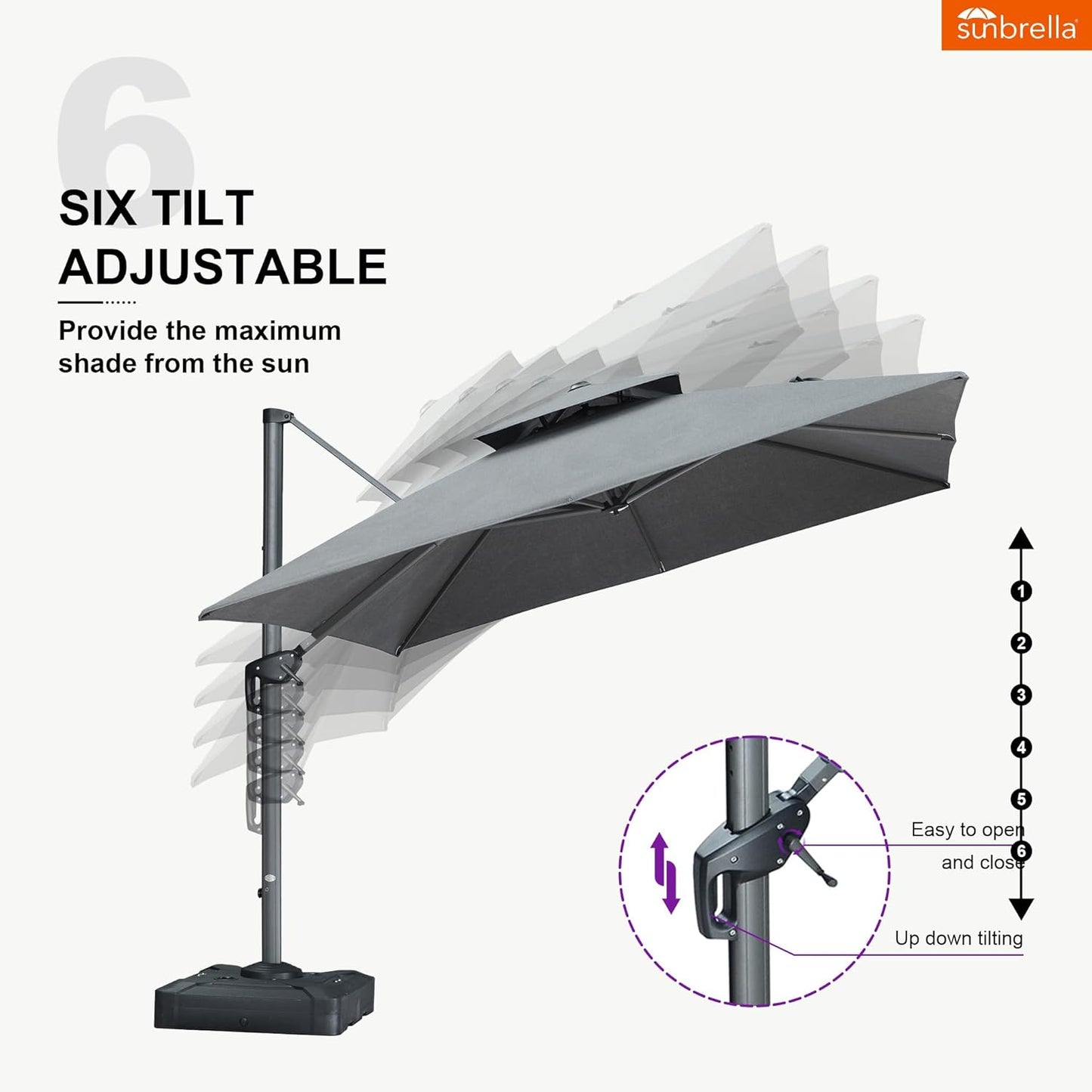 12ft Patio Umbrella with Base Large Outdoor Square Umbrella