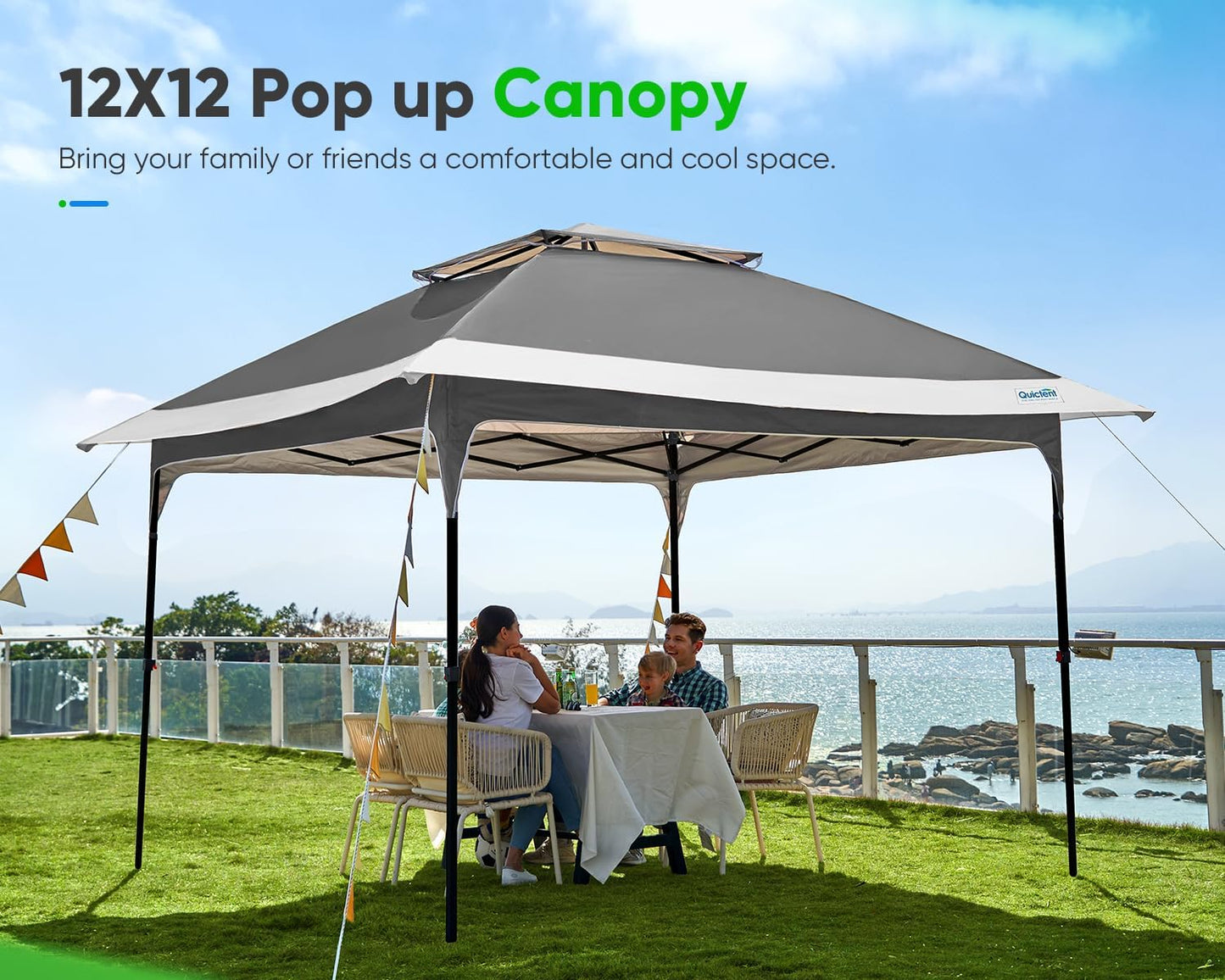 10x10FT Instant Canopy Tent – UV Protective Pop-Up Shelter for Backyard Patio or Camping