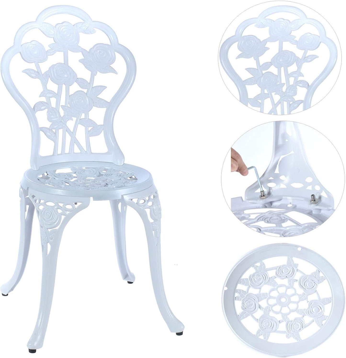 Mandolin Patio Table and Chairs 5 Piece Outdoor Dining Set