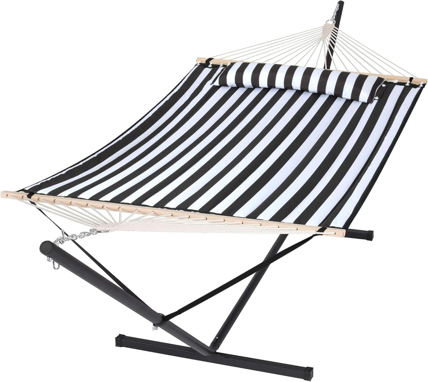 2 Person Hammock with Stand Heavy Duty Portable Dark Grey